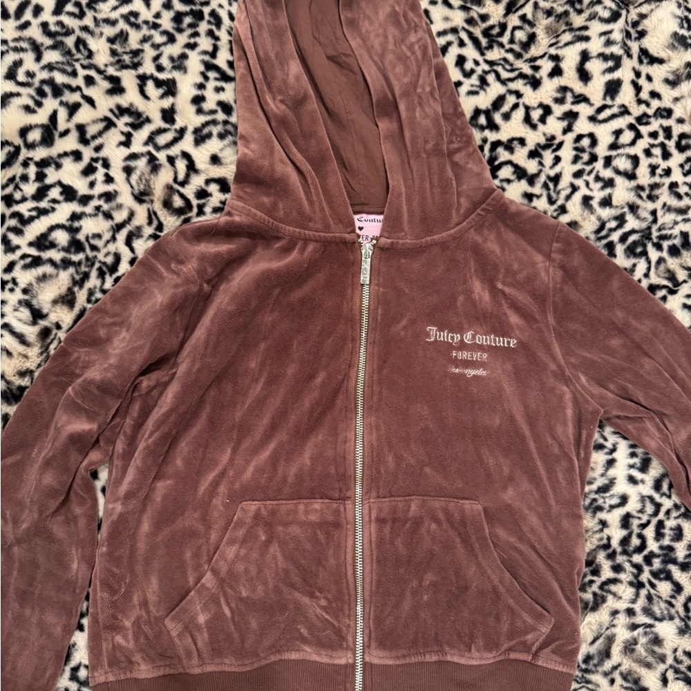 Juicy Couture x Forever 21 Collab  Brown Velour Zip Tracksuit